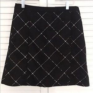 The Limited black and white lined skirt